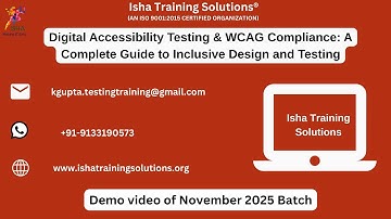 Accessibility Testing- Demo Video On 11th Nov 2025. Call /WhatsApp us on +91-9133190573 to Enroll.