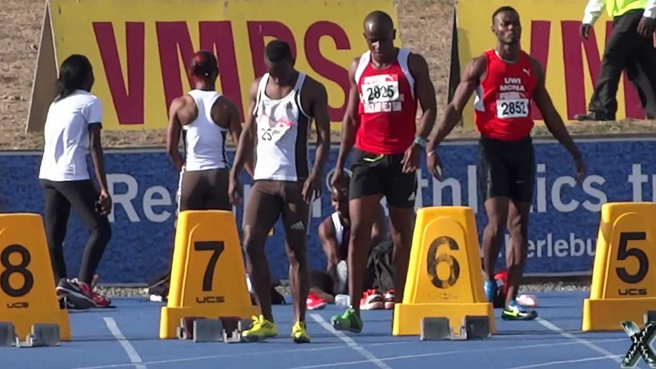 Jason Young wins Men's 100m FINAL - 2013 VMBS Intercollegiate Champs by SportsXplorer Multimedia
