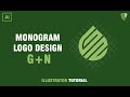 GN Monogram Logo Design With Circular Grid | Adobe Illustrator Tutorial