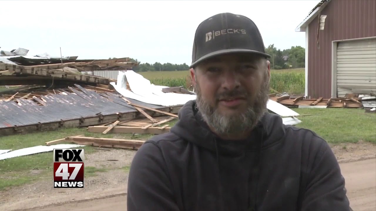 Straight line winds cause damage in Mid-Michigan - YouTube