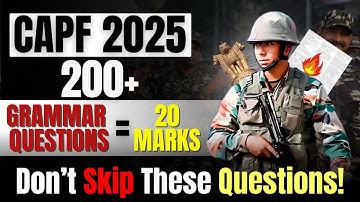 200+ Grammar Qs for CAPF 2025 | Most Expected Paper 2 Questions🔥