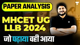 MHCET UG LLB 2024 | Paper Analysis  By Hani sir