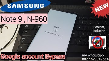 Samsung Galaxy Note 9 FRP Bypass  8.1.0 No PC | N960U, N960W, N960F 100% tested