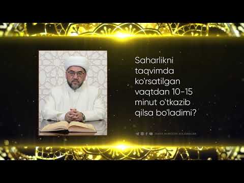 SAHARLIKNI KЕCHIKTIRISH MUMKINMI?