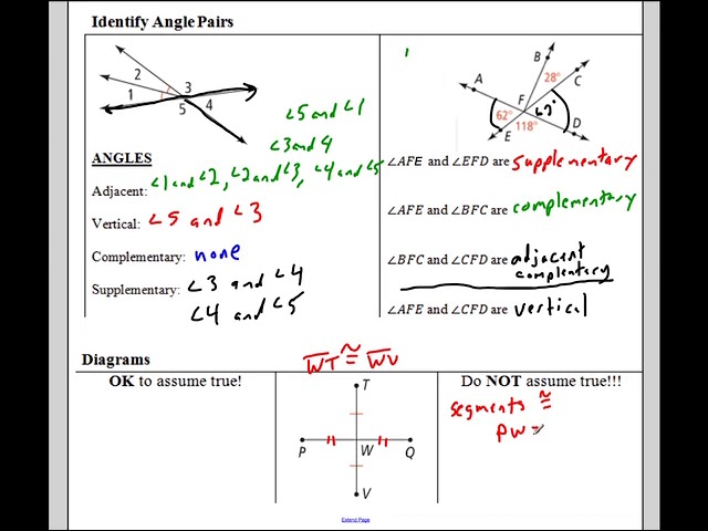 Geometry - Section 1.5 Angle Pairs - YouTube geometry-section-1-5-angle-pairs-youtube