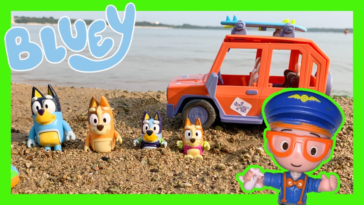 Bluey Bingo Mom And Dad Beach Trip And Meet Blippi Disney Jr