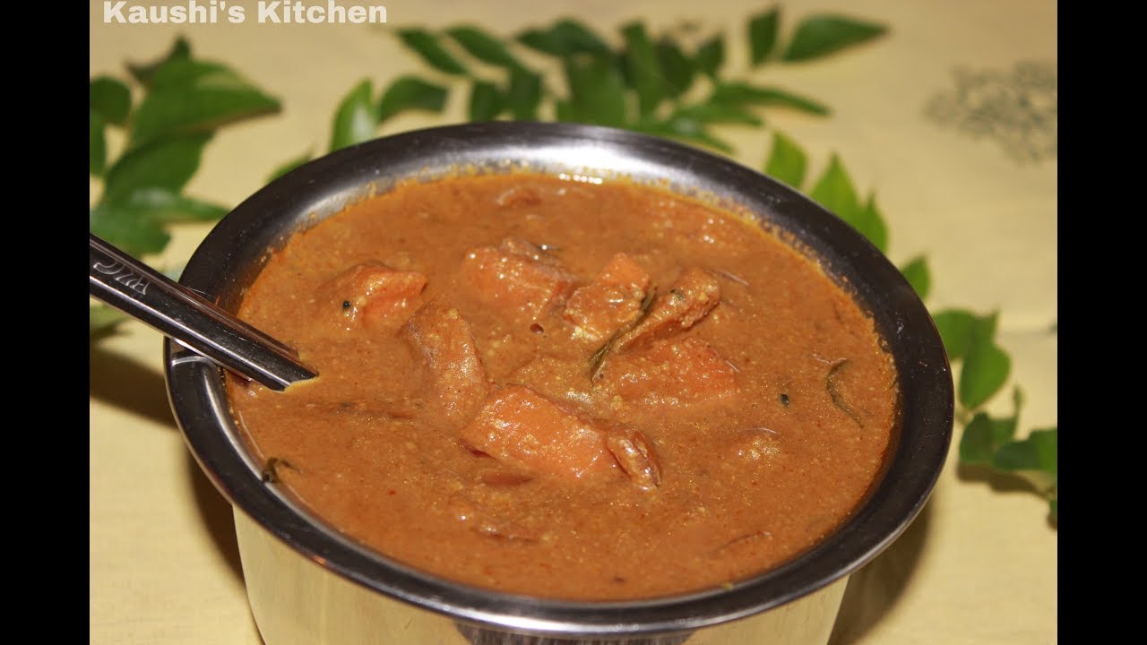 Sweet potato and bitter gourd kulambu
