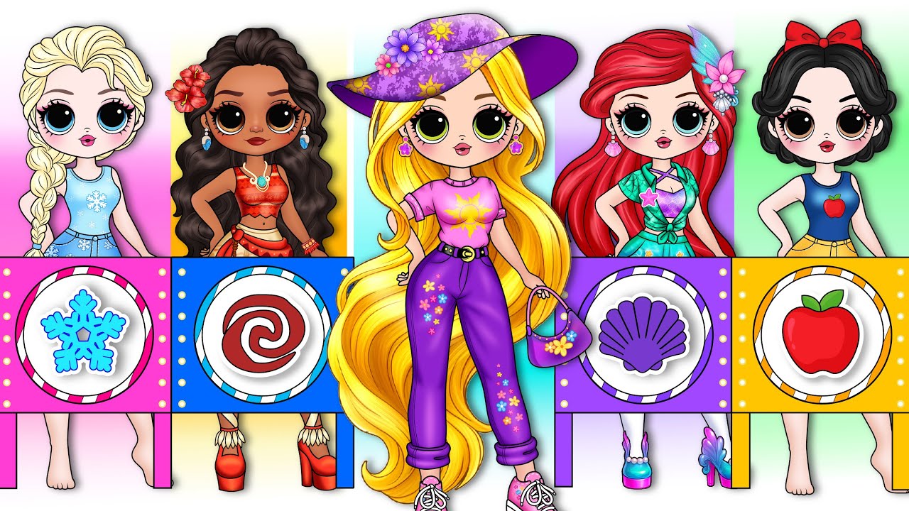 Disney Princess Glow Up into New Fashion | DIY Paper Dolls Fashion Disney Princess Glow Up into New Fashion | DIY Paper Dolls Fashion