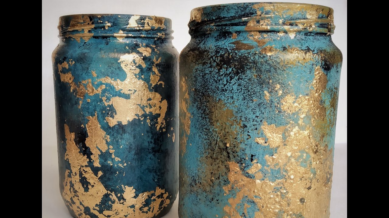 Easy mixed media altered glass jar!(easy for begginers)/Γυάλινο βάζο με μεικτή τεχνική!