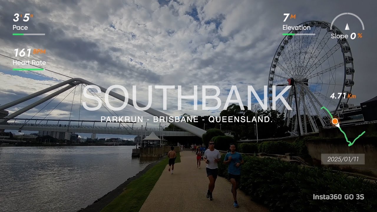 South Bank Parkrun Brisbane, Queensland - Insta 360 3s [4k] .