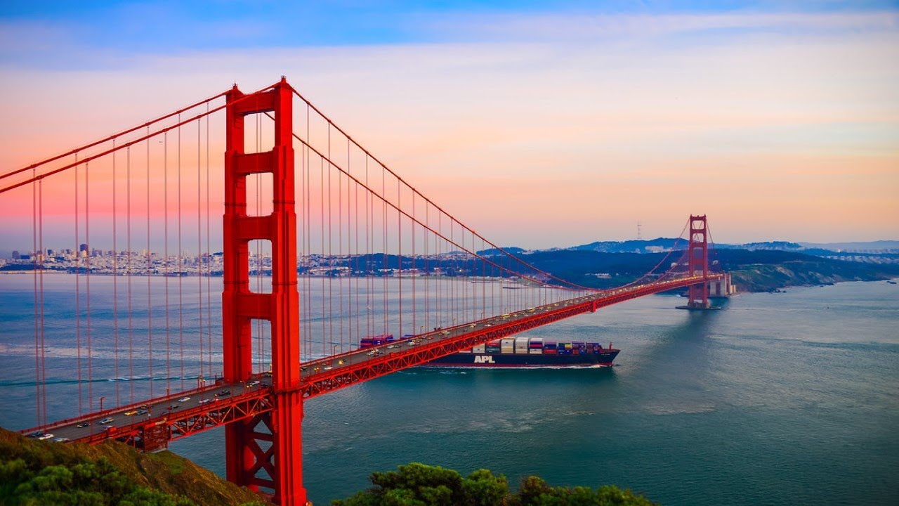 🔴🅻🅸🆅🅴🔴San Francisco ☕Golden Gate Bridge🌉 Panorama 🏊🏻‍♀California🚢 Alcatraz Prison ⛵Treasure Island🌂🌈