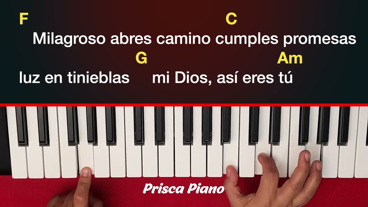 Cómo tocar el canto Way Maker con SOLO 4 ACORDES PIANO TUTORIAL