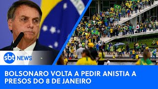 🔴SBT News na TV: No RJ, Bolsonaro pede anistia de presos do 8/1 e elogia Musk