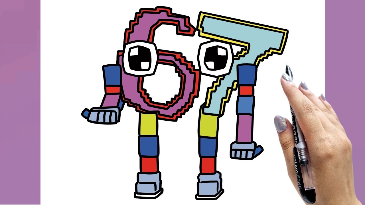 How to draw Rainbow 67 from Escape Tsunami For Brainrots (Roblox) - Step by Step