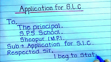 Application for school leaving certificate // Application to the principal for S.L.C // handwriting