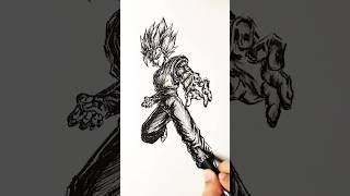 Speed drawing StickMan Vegito?!  #shorts #anime #drawing #dragonball #foryou #fyp #manga #sketch