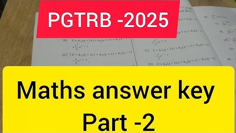 |PGTRB -MATHS -2025 answer key part-2 #maths #pgtrb #exam