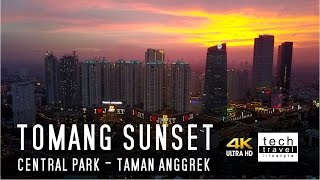 Sunset aerial view of tomang, central park, taman anggrek, west
jakarta, indonesia