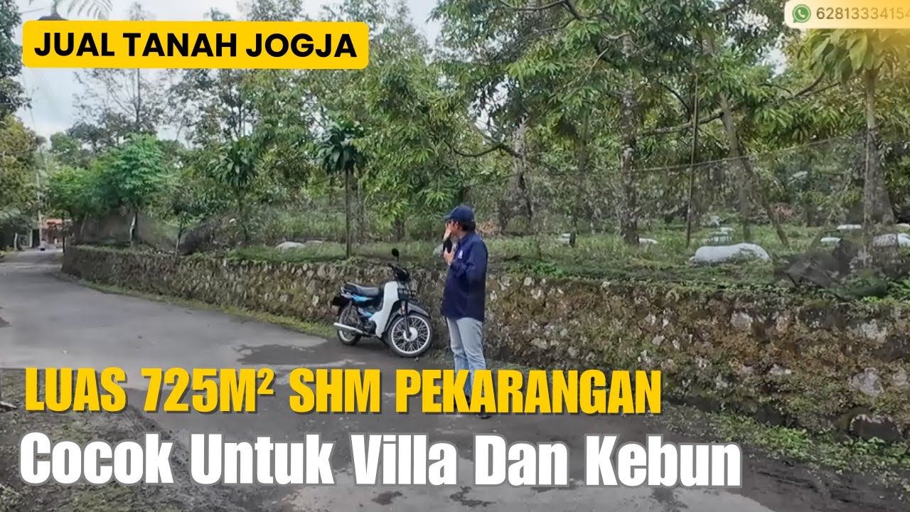 EPS 555 JUAL TANAH JOGJA LUAS 725m² SHM PEKARANGAN COCOK UNTUK KEBUN DURIAN DAN ALPUKAT DI PEMUKIMAN