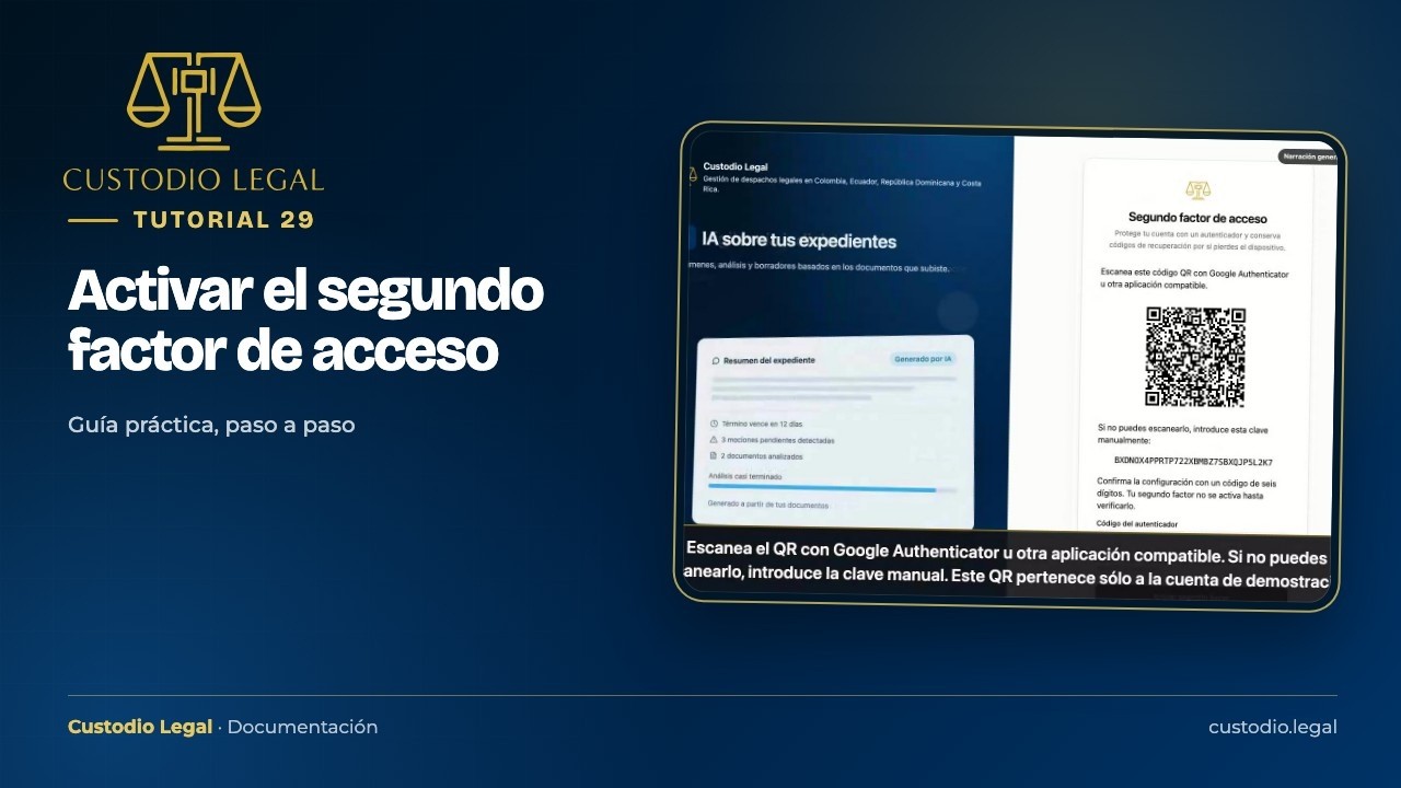Miniatura del tutorial: Activar el segundo factor de acceso