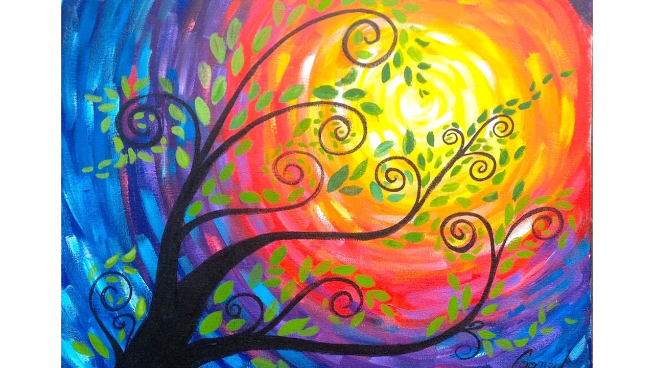 Whimsical Tree Beginner Acrylic Painting | TheArtSherpa - YouTube