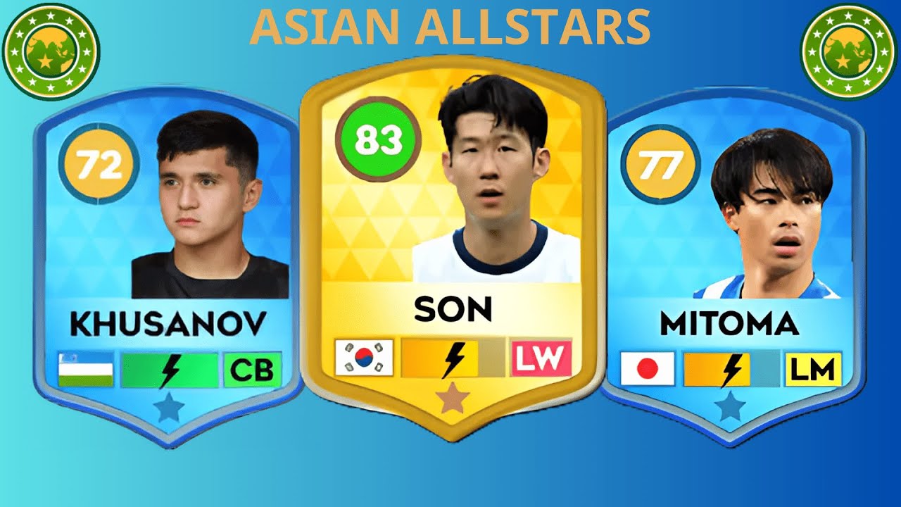 ⚽🔥 DLS 25 | Asian All-Stars Player Ratings ⭐ Khusanov, Mitoma & Son! 🌏✨