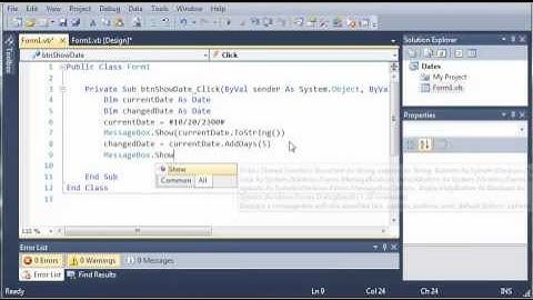 Visual Basic Tutorial - 88 - Dates Part 3