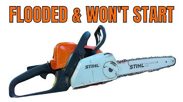 Wat te doen als u een kettingzaag onder water zet en deze niet start | Repareer het in een minuut...