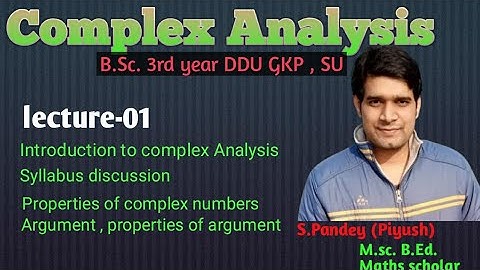 Complex Analysis lect -01 | DDU GKP | SU | RML | #complexanalysis #introduction