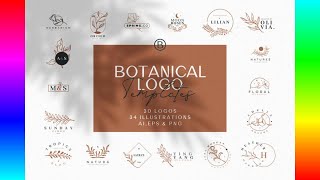 Templates: 30 Hand Drawn Botanical Logos
