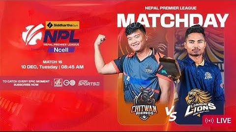 CHITWAN RHINO'S VS LUMBINI LIONS |Siddartha Bank Nepal Premier League Powered by Ncell #actionsports