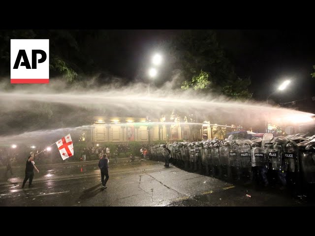 Georgian police use water cannons to try to disperse Tbilisi protesters