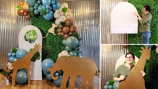 Safari Themed Balloon Garland and Backdrop