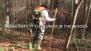 Bushcraft Lunch in the Woods - “Shrimp Primavera” on the Twig Stove