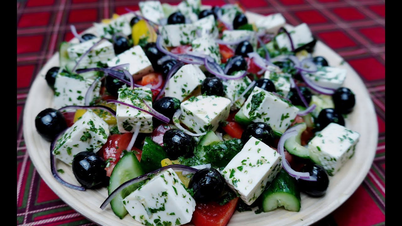 Греческий салат. - YouTube