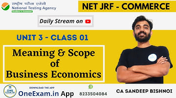 Class 01 -Meaning & Scope of Business Economics by @CA_Sandeep #ugcnetcommerce #oneexam