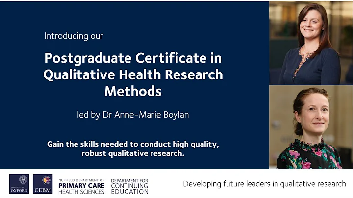 Introducing the Postgraduate Certificate in Qualitative Health Research Methods