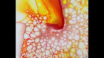 (330) CELL EXPLOSION!! Acrylic Pour with Unicorn Spit