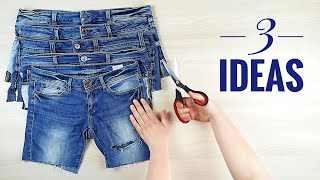 Don't throw away jeans scraps! 3 cool jeans ideas!