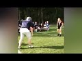 American footballer vs female rugby player