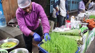 Early Morning Healthy Juice ' Wheat Grass ' at Shree Ganesh Juice Center | Indian Street Food