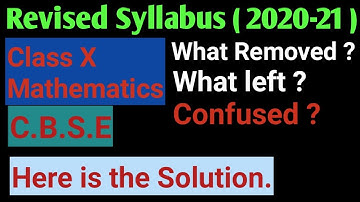 Revised Syllabus of Class X  Mathematics | Session 2020-21 | Maths new syllabus (2020-21) | CBSE