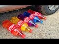 Experiment Car vs Coca Cola, Fanta, Mirinda | Crushing Crunchy &amp; Soft Things by Car!