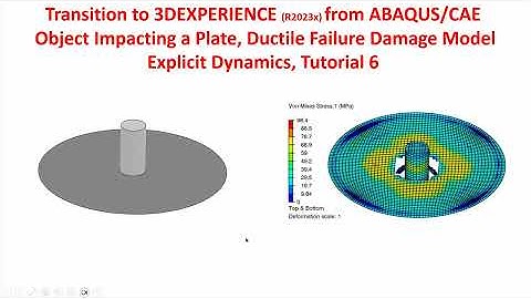 Tutorial 6, Explicit Dynamics Object  Impacting Plate  Ductile Failure DamageTransition from ABAQUS