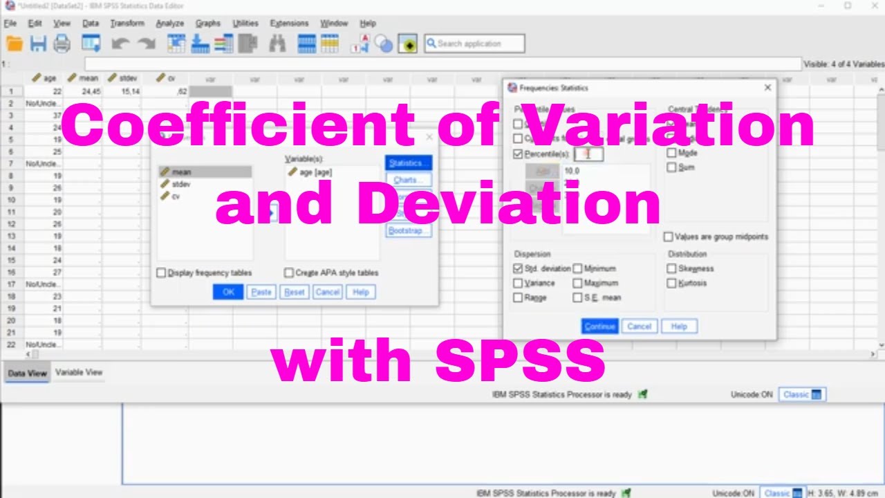 SPSS - Coefficient of Variation or Deviation