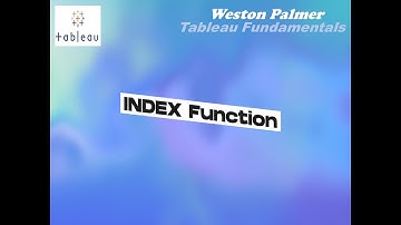 INDEX Function - TABLEAU Fundamentals