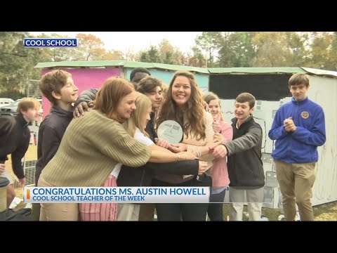 Charleston Collegiate School Art teacher Austin Howell receives the News 2 Cool School Teacher award