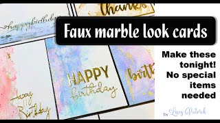 EASY TECHNIQUE for CARD MAKING - Faux marble look, no artistry needed!