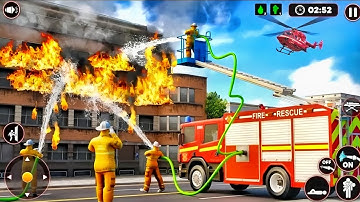 Ultimate Firefighter Rescue Simulator 2025 | Realistic City Fire Truck EMS & Helicopter 4K Gameplay