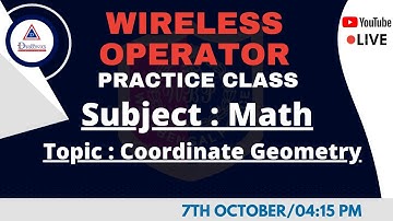 WIRELESS OPERATOR PRACTICE CLASS | MATHEMATICS | COORDINATE GEOMETRY | THE DHRONAS